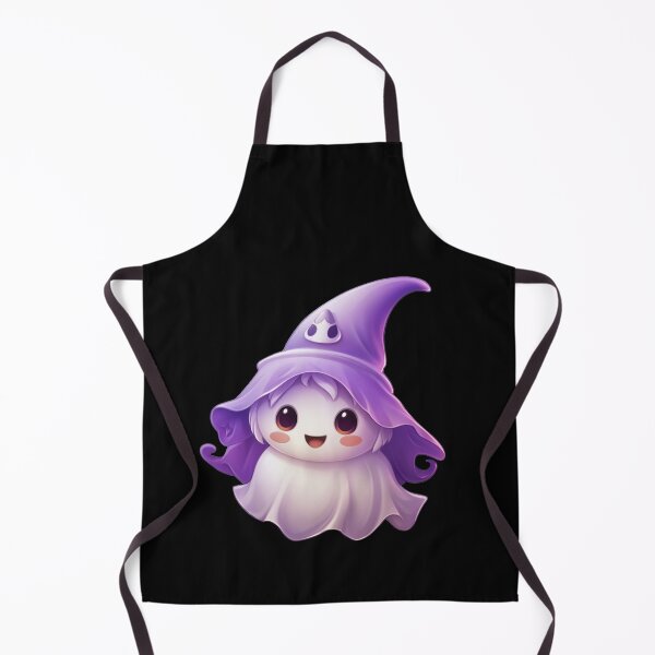 Item preview, Kawaii Halloween Ghost in Purple Witch Hat designed and sold by KawaiiArtStyle.