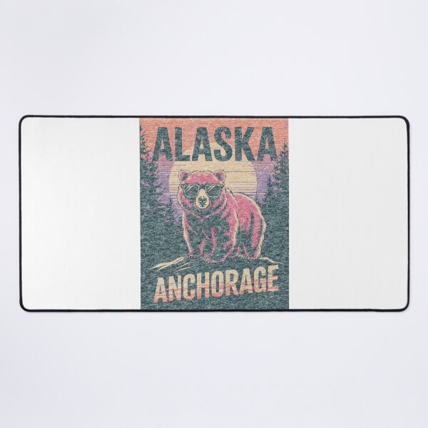 Item preview, Vintage super-distressed Anchorage Alaska Pink Bear Poster – Bold and Vibrant Design designed and sold by paulo silveira.