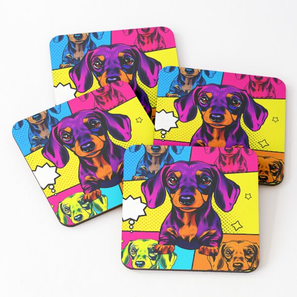 Artikelvorschau, Funky Dackel in Technicolor entworfen und verkauft von Cute-Cuddles.