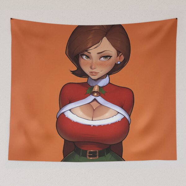 Item preview, Anime Gamer Girl in Christmas Santa Outfit designed and sold by WaifuBrowser.