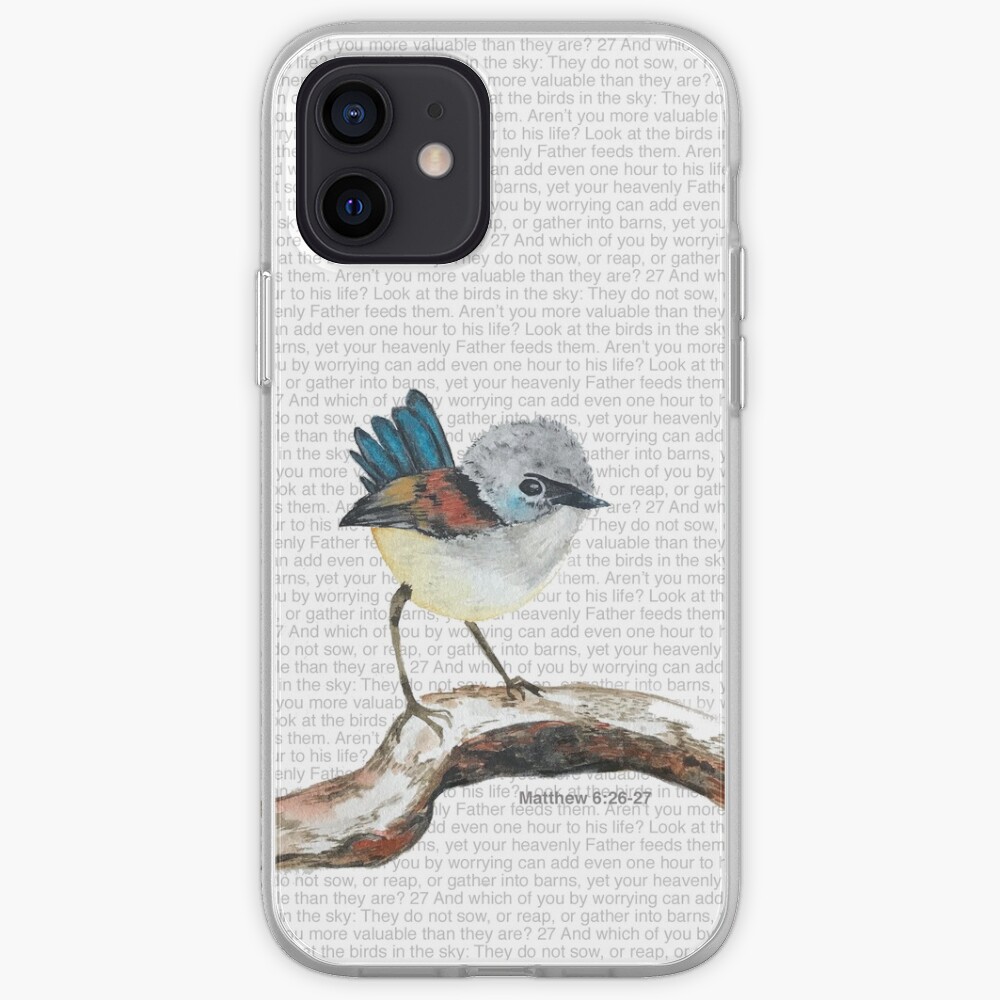 Don't worry, bird watercolor / Matthew 6:26-27 iPhone Case & Cover