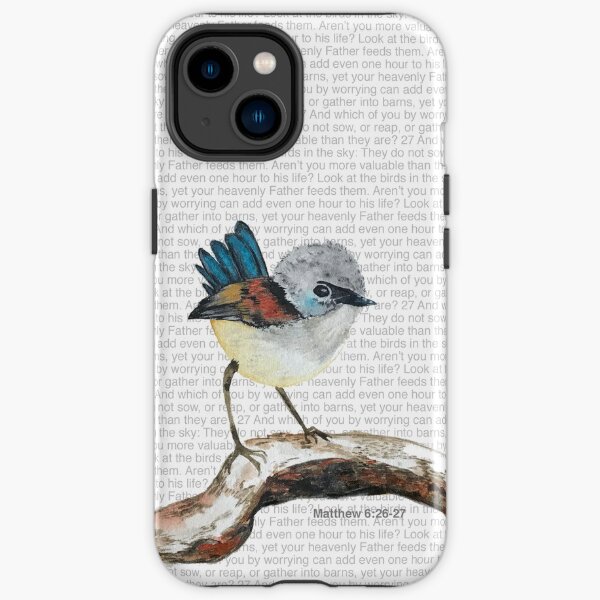 Don't worry, bird watercolor / Matthew 6:26-27 iPhone Tough Case