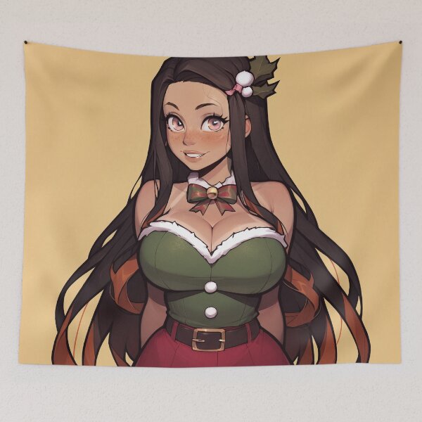 Item preview, Anime Gamer Girl in Christmas Santa Outfit designed and sold by WaifuBrowser.