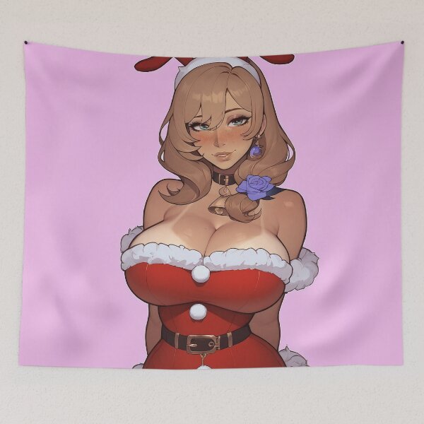Item preview, Anime Gamer Girl in Christmas Santa Outfit designed and sold by WaifuBrowser.