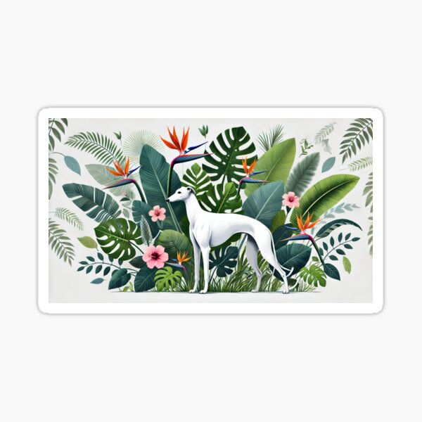Item preview, Greyhound Whippet Botanical Boho Print 1 designed and sold by Pet Canvas.