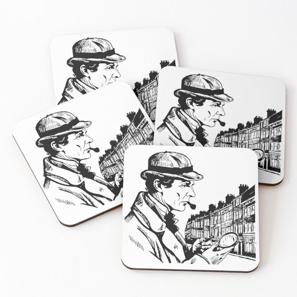 Item preview, Sherlock Holmes in the City Line Drawing designed and sold by GeoSketchWear.