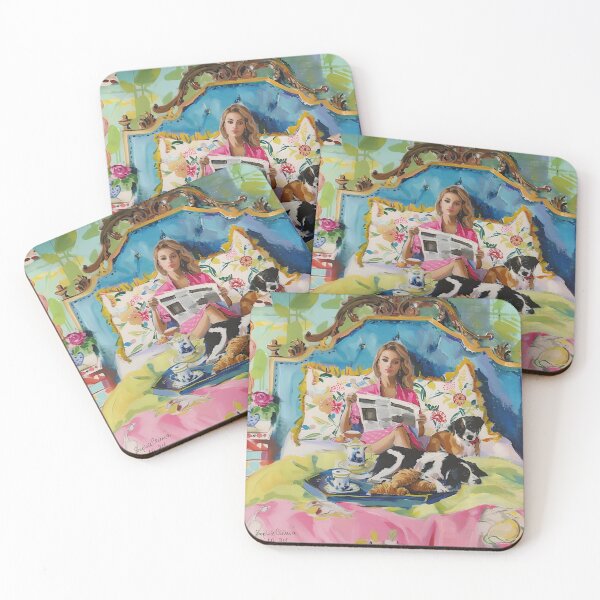 Item preview, Catching up with the news, whimsical dogs art designed and sold by SophieClimaArt.