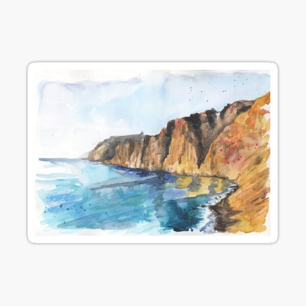 Item preview, Los Gigantes Tenerife Canary Islands Spain in watercolour designed and sold by Art by Jane and James.