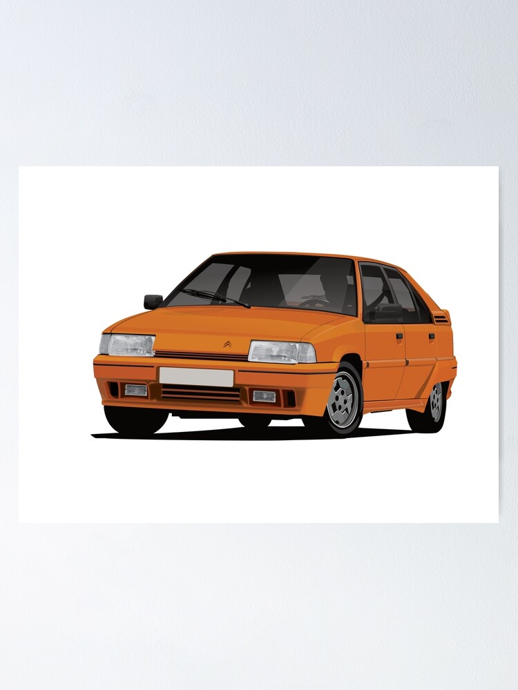 Orange Citroen Bx 19 Gti Illustration Poster By Knappidesign Redbubble