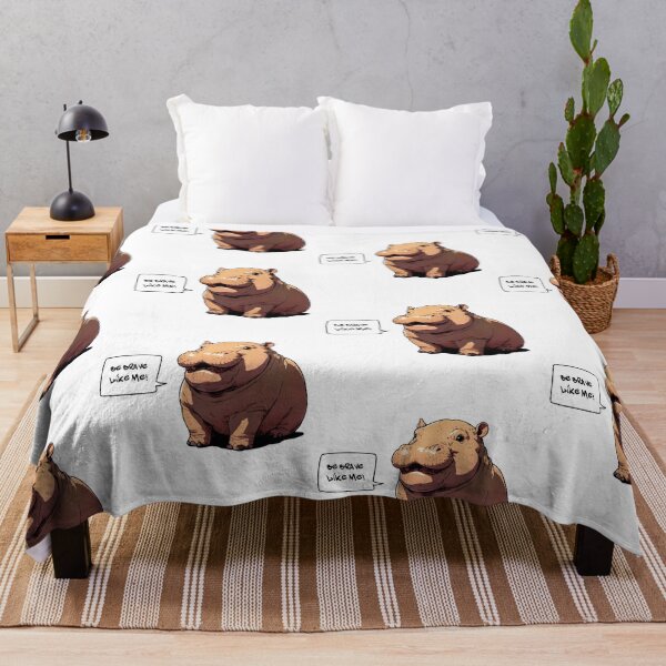 Item preview, Hippo Illustration with Motivational Message "Be Brave Like Me!" designed and sold by olenapetol.