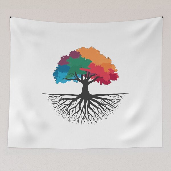 Item preview, Vibrant Colorful Tree with Roots designed and sold by EurekaHunters.