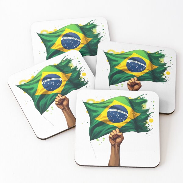 Item preview, Brazil Flag With A Raised Fist designed and sold by Zatch-Bell.