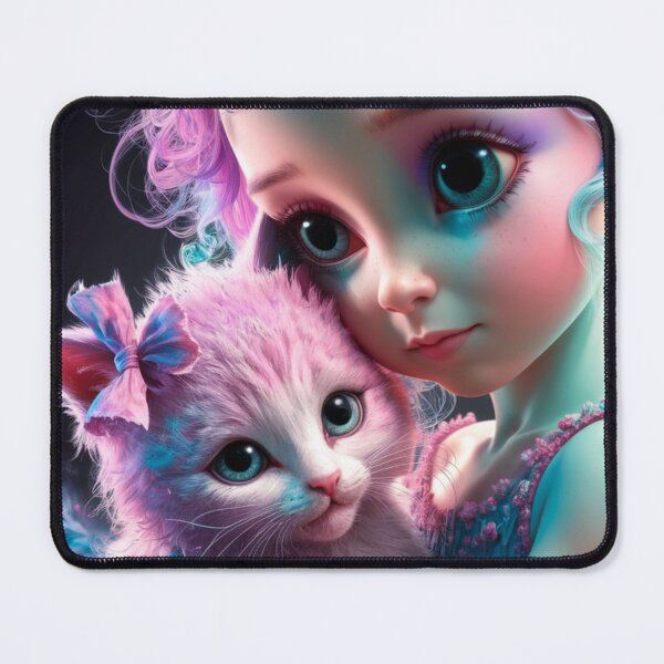 Item preview, Girl With Kitty designed and sold by NiceArtsPlace.
