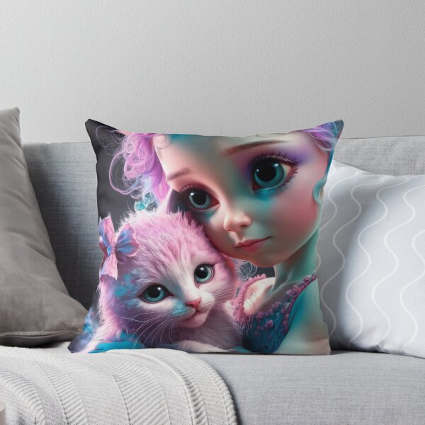 Item preview, Girl With Kitty designed and sold by NiceArtsPlace.