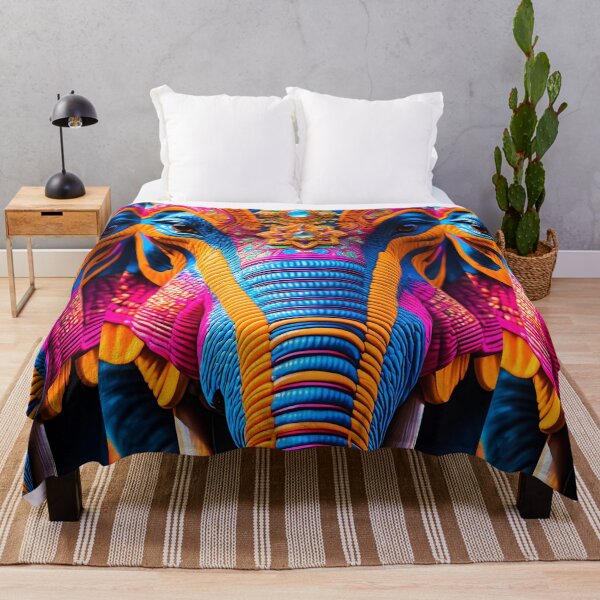 Item preview, Colorful Elephant Face abstract art designed and sold by Best-Art-Design.