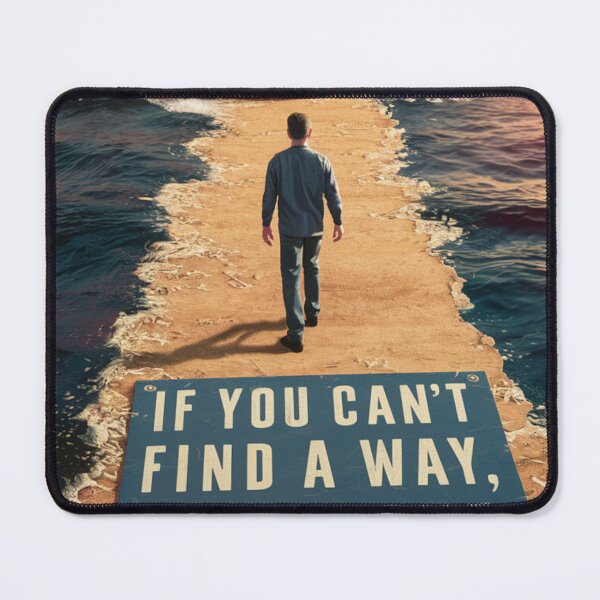 Artikelvorschau, Pfad der Beharrlichkeit: Inspirierende surreale Ocean Walk Motivationszitat Kunst entworfen und verkauft von NiceArtsPlace.