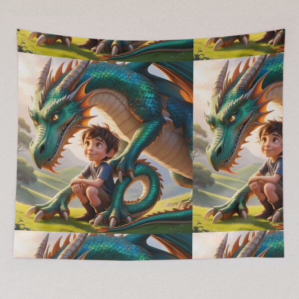 Item preview, Meet a brave boy and his loyal dragon protector! designed and sold by Josejuju.