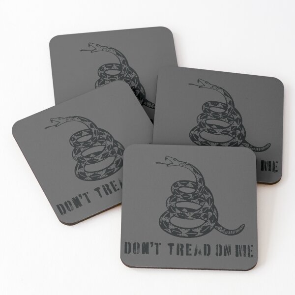 Item preview, Dont Tread On Me Distressed  80s Retro Gadsden Snake Flag Dark Gray Grey Default Background designed and sold by pelagio.