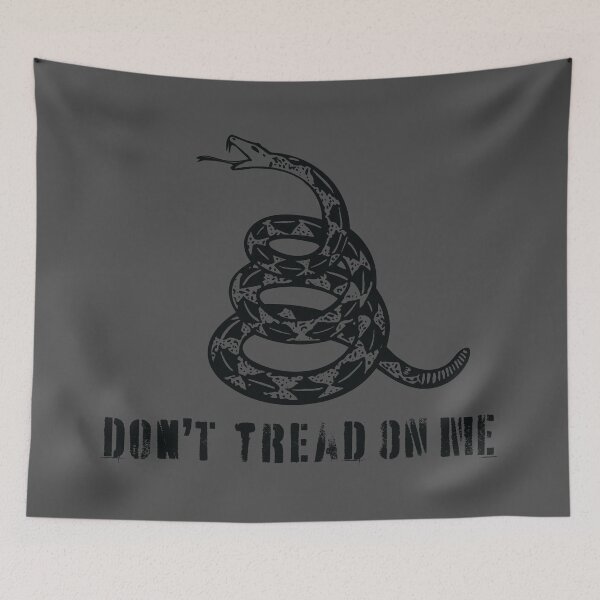 Item preview, Dont Tread On Me Distressed  80s Retro Gadsden Snake Flag Dark Gray Grey Default Background designed and sold by pelagio.
