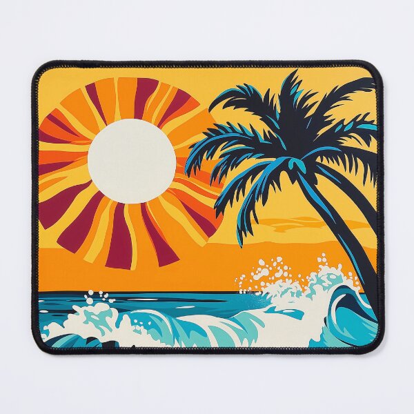 Item preview, vibrant illustration Design depicts a tropical beach scene. designed and sold by HEMRO.