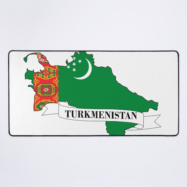 Item preview, turkmenistan flag map designed and sold by visual adventures.