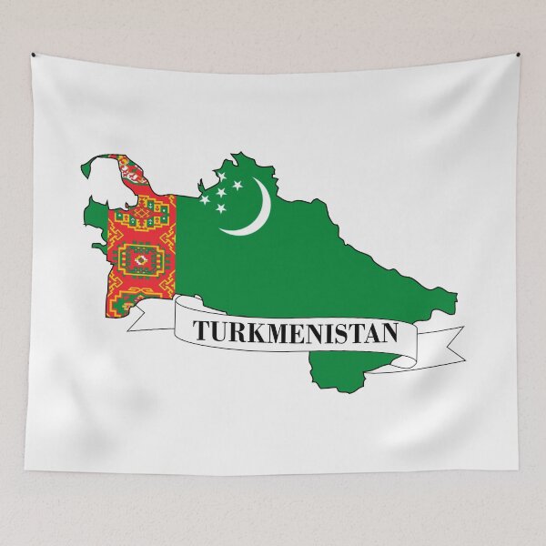 Item preview, turkmenistan flag map designed and sold by visual adventures.