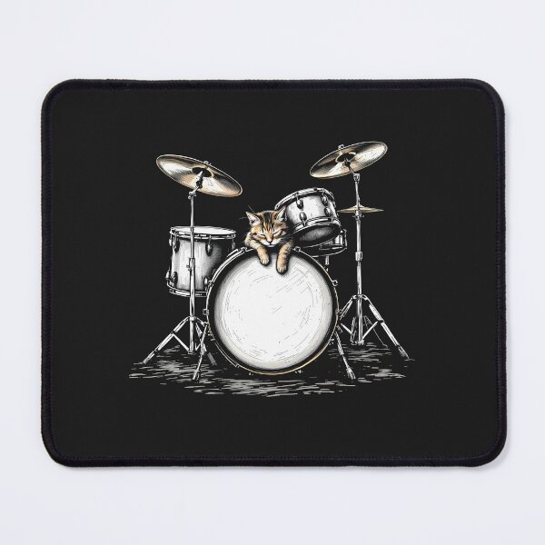 Item preview, Cat Drums Kitty Sleeping On Snare Drum designed and sold by wowwowmeow.
