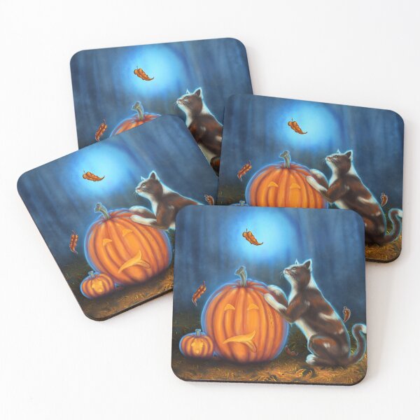 Item preview, Pumpkin's Bane - Calico Cat with Halloween Pumpkins designed and sold by Tiffany Toland-Scott.