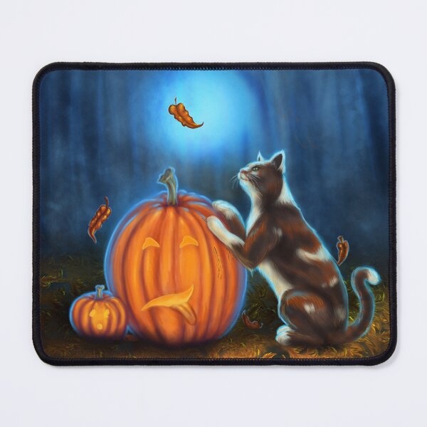 Item preview, Pumpkin's Bane - Calico Cat with Halloween Pumpkins designed and sold by Tiffany Toland-Scott.