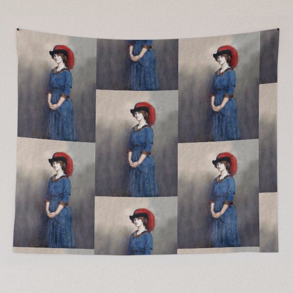 Item preview, Portrait of a lady in a blue dress (Angela McInnes) -  John Collier designed and sold by Vintage Designs +.
