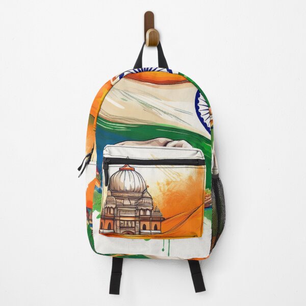 Item preview, Indian Heritage Flag with Cultural Icons and Elephant designed and sold by RaiyaTees.