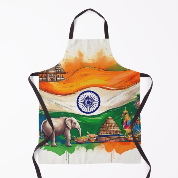 Item preview, Indian Heritage Flag with Cultural Icons and Elephant designed and sold by RaiyaTees.