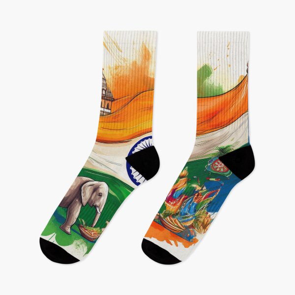 Item preview, Indian Heritage Flag with Cultural Icons and Elephant designed and sold by RaiyaTees.