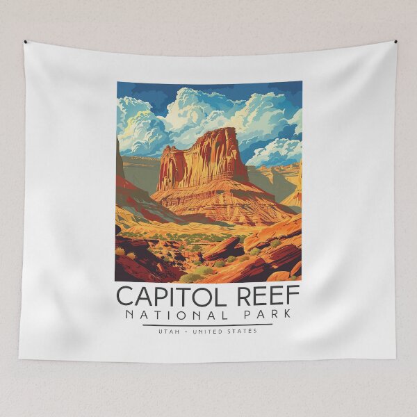 Item preview, A Vintage Illustration of Capitol Reef National Park - Utah - US designed and sold by GoodOldVintage.