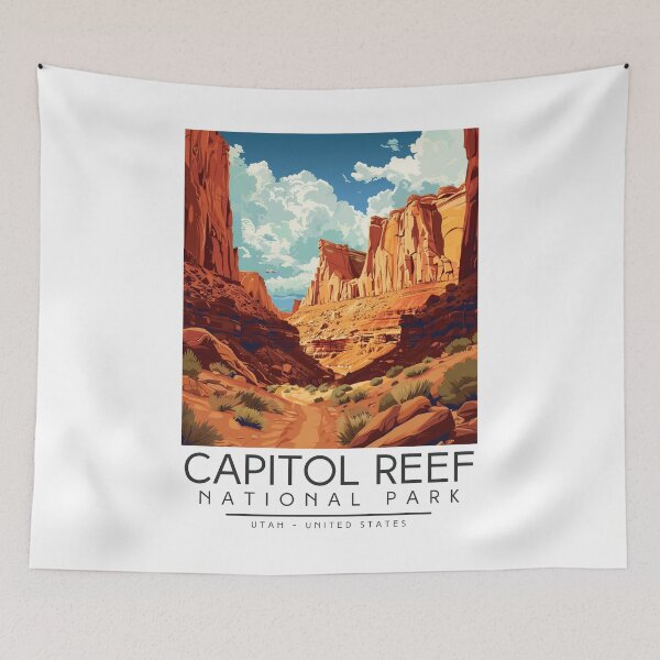 Item preview, A Vintage Illustration of Capitol Reef National Park - Utah - US designed and sold by GoodOldVintage.