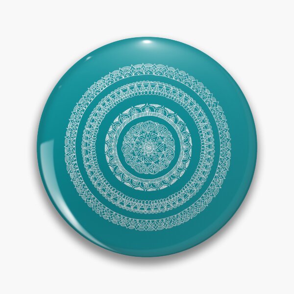 Item preview, Hand drawn Mandala white on teal designed and sold by RuthB-Design.