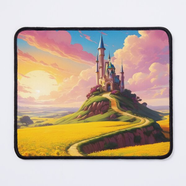 Item preview, Yellow brick road paved by colorful wildflowers and sunflowers leading to a distant palace designed and sold by EmeraldeaDesign.