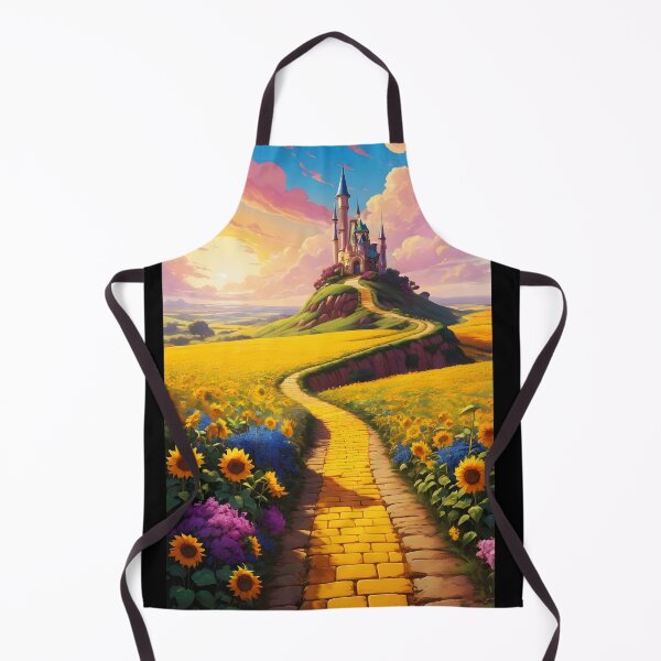 Item preview, Yellow brick road paved by colorful wildflowers and sunflowers leading to a distant palace designed and sold by EmeraldeaDesign.