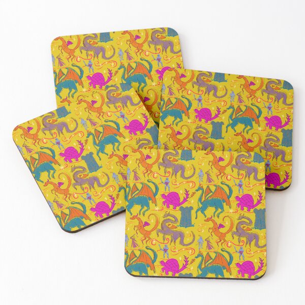 Item preview, 60s vibes vintage fantasy dragon and knights designed and sold by JamieWetzel.
