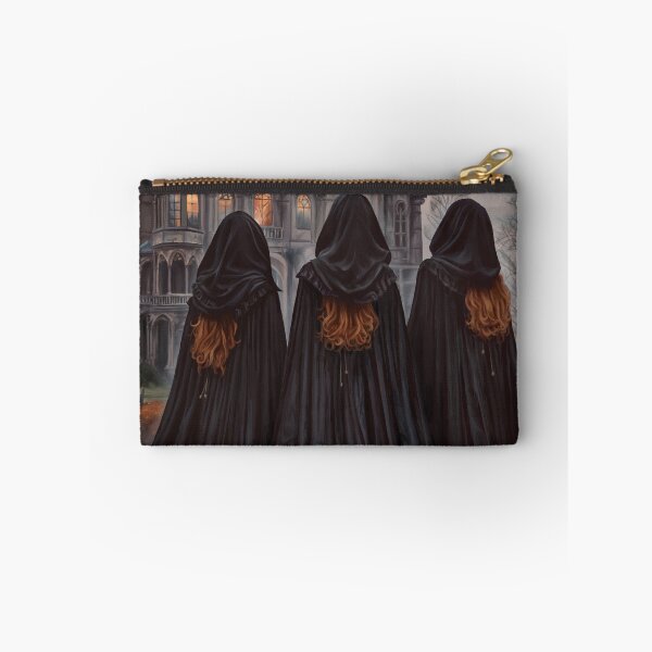 Item preview, Safe As Houses - Digital painting of three witches standing in front of a gothic mansion designed and sold by EmilyDewsnap.