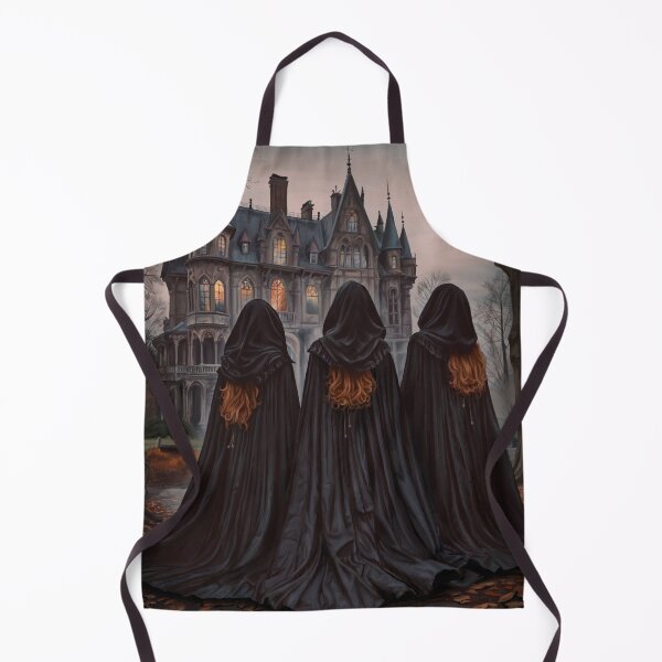 Item preview, Safe As Houses - Digital painting of three witches standing in front of a gothic mansion designed and sold by EmilyDewsnap.