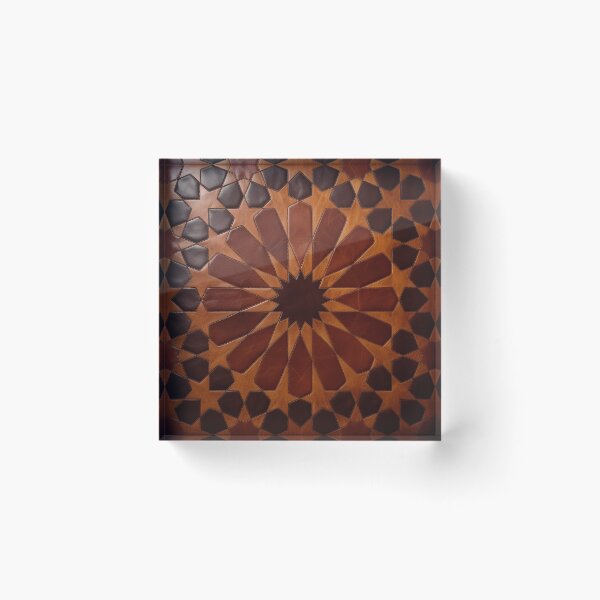 Item preview, Symmetrical geometric pattern made of leather and wood designed and sold by Girih.