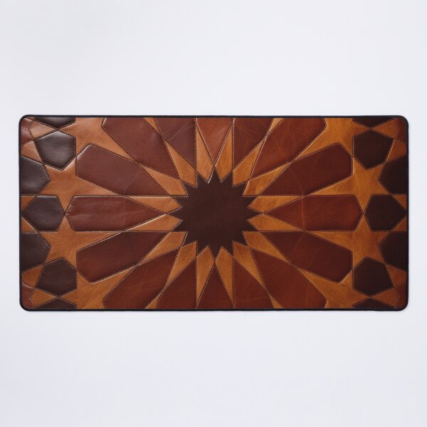 Item preview, Symmetrical geometric pattern made of leather and wood designed and sold by Girih.