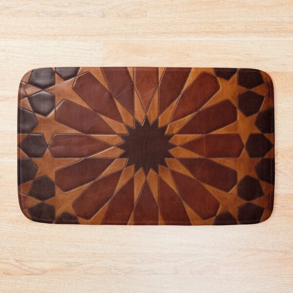 Item preview, Symmetrical geometric pattern made of leather and wood designed and sold by Girih.