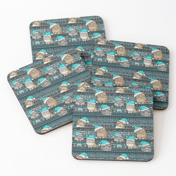 Item preview, Blue Christmas Knit Cat Pattern | Matching Family Winter Outfit designed and sold by PinkGoddessLove.