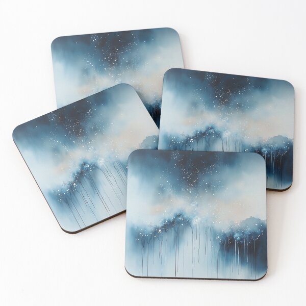 Item preview, Celestial Mist - Abstract Starry Night Landscape in Deep Blues designed and sold by solynneart.