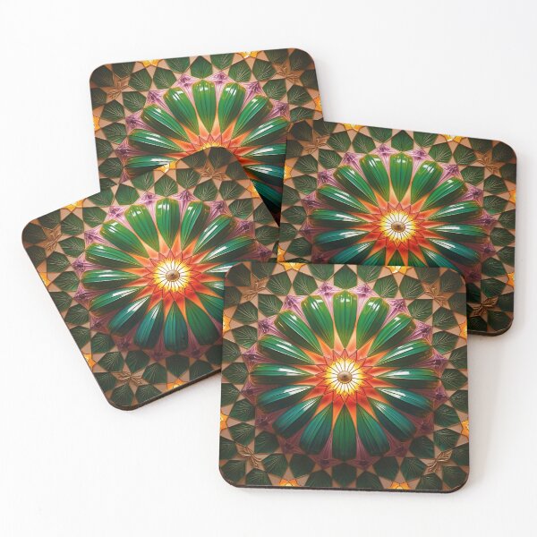 Item preview, Symmetrical kaleidoscopic pattern in vibrant colors designed and sold by Girih.