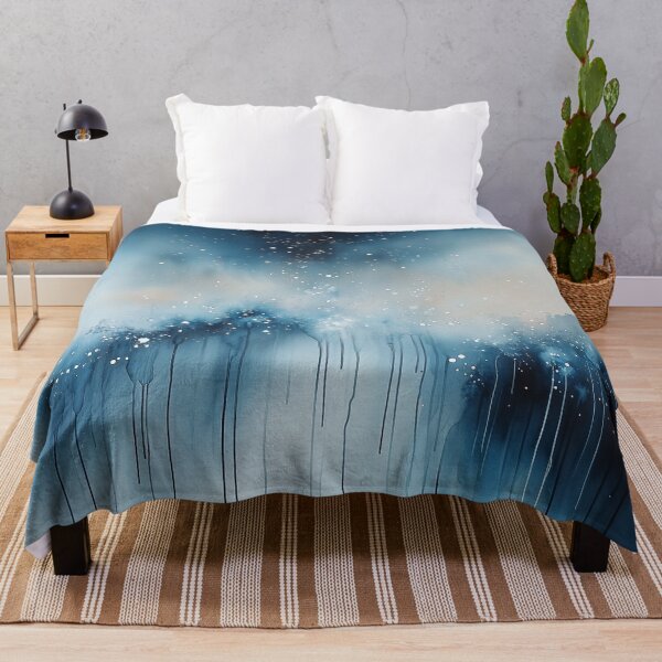 Item preview, Celestial Mist - Abstract Starry Night Landscape in Deep Blues designed and sold by solynneart.