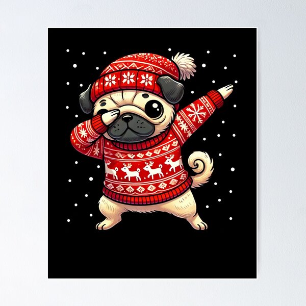 Item preview, Christmas Pug Lover Funny Pug Ugly Christmas designed and sold by BlueBerry-Pengu.