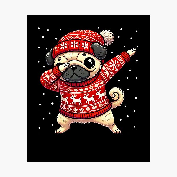Item preview, Christmas Pug Lover Funny Pug Ugly Christmas designed and sold by BlueBerry-Pengu.